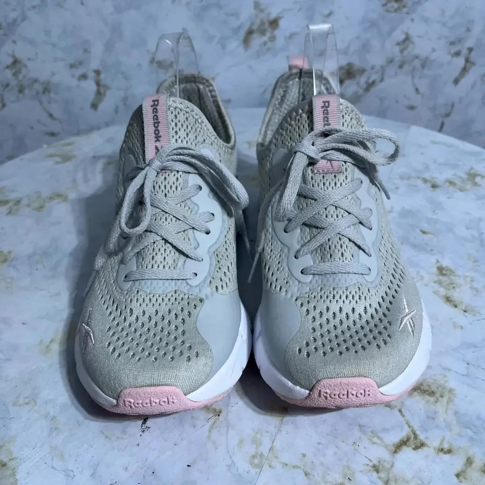 Reebok Zig Sky Womens Size 7.5 Running Shoes Gray Pink Athletic Trainer Sneakers - Picture 3 of 10